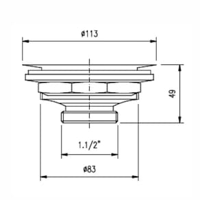 Válvula de Escoamento para Cozinha 4.1/2" X 1.1/2" com Cesta de Metal Cromado
