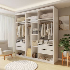 Closet Casal sem Portas 4 Gavetas Miami Branco