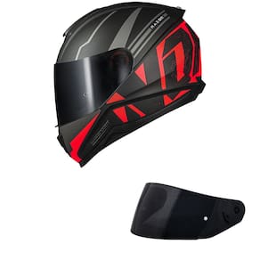 Capacete Norisk Razor Full Preto e Vermelho Fosco Mais Viseira Fumê