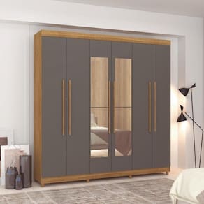 Guarda Roupa 6 Portas Com Espelho Audi Nature Alasca