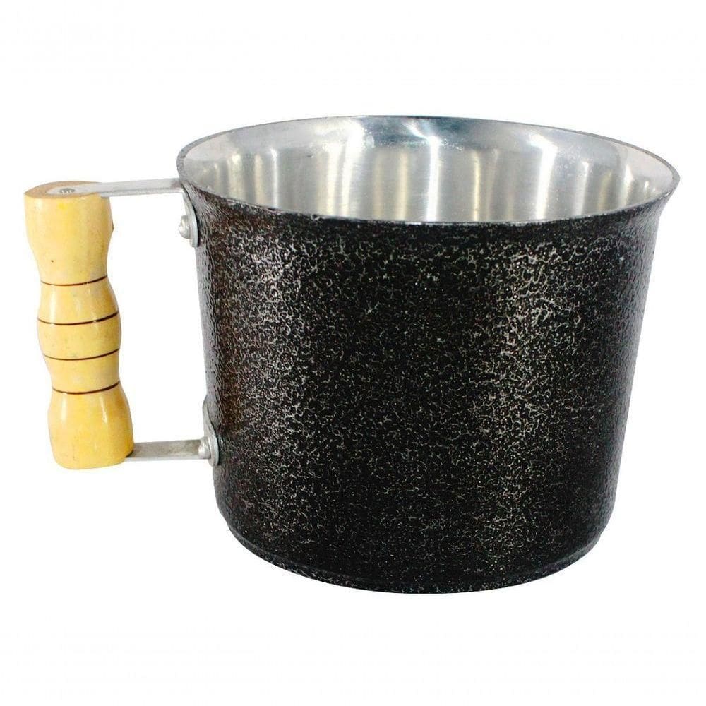 Canecão De Alumínio Cabo Madeira 2L Preto