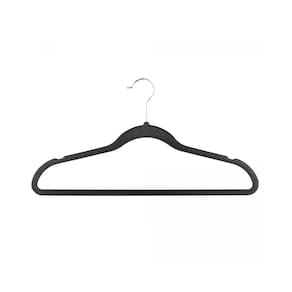 Kit 5 Cabides De Veludo Antideslizantes Ultrafinos Adulto Lyor 41,5 Cm Cor:preto
