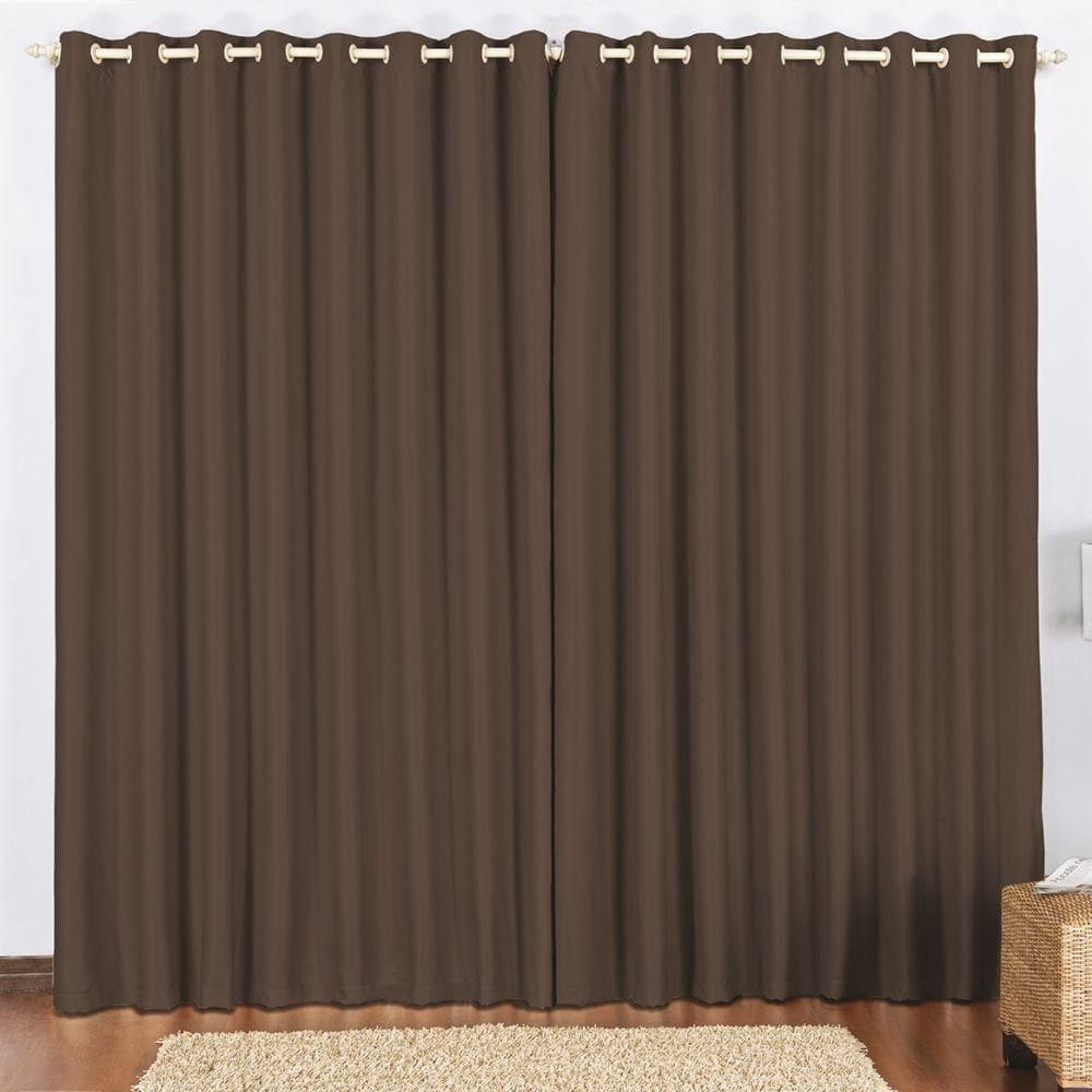 Cortina 2 Mts Sala Quarto Escritório Blackout Para Trilho Suisso Tabaco