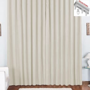 Cortina Pryme 2 Metros Sala Quarto Em Oxford Para Trilho Suisso Palha
