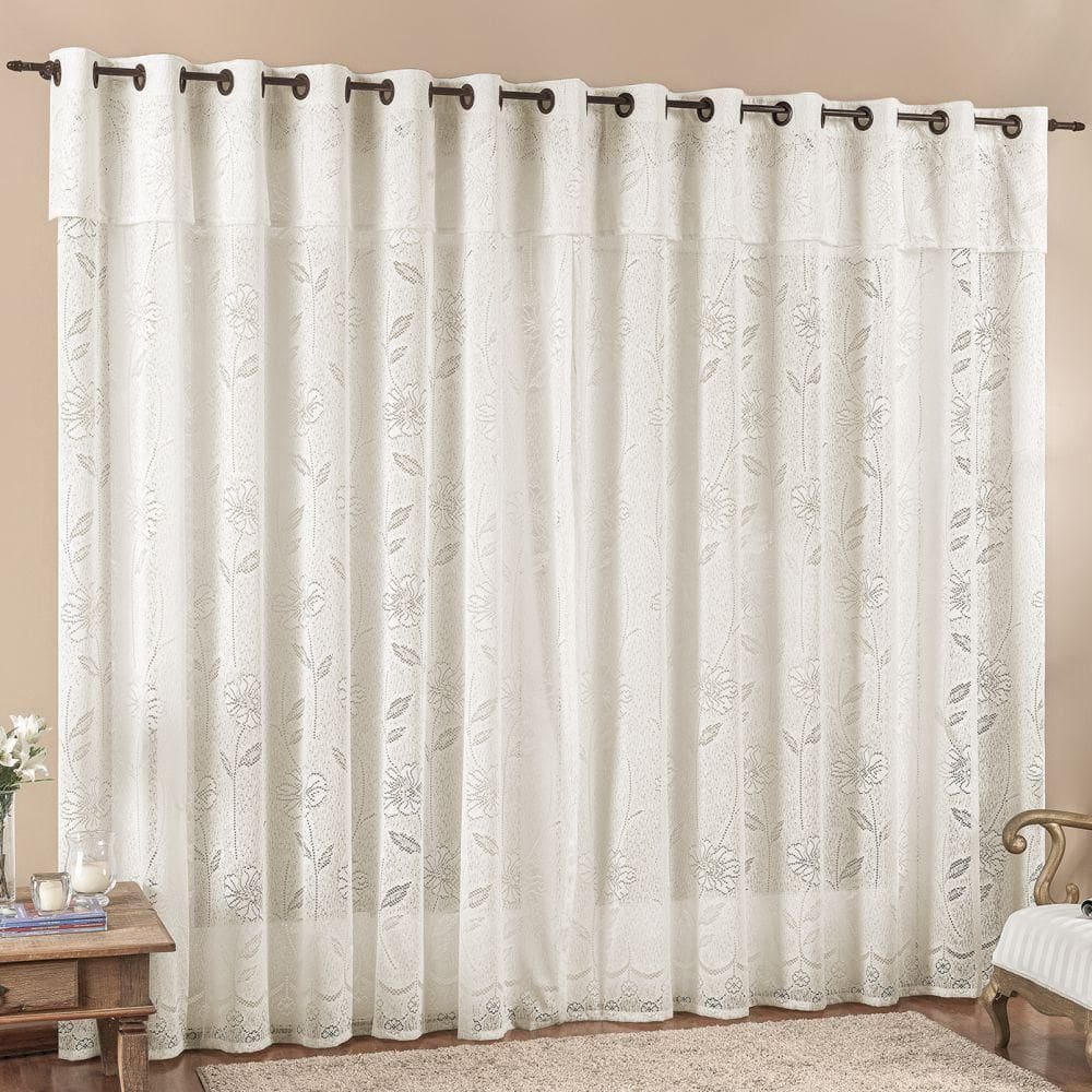 Cortina 2 Mts Sala Quarto Luna Renda Para Trilho Suisso Baratissima Palha