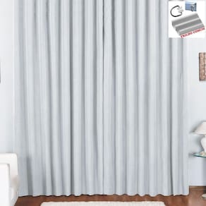 Cortina Pryme 3 Metros Sala Quarto Em Oxford Para Trilho Comum Branca
