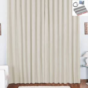Cortina Pryme 2 Metros Sala Quarto Em Oxford Para Trilho Comum Palha