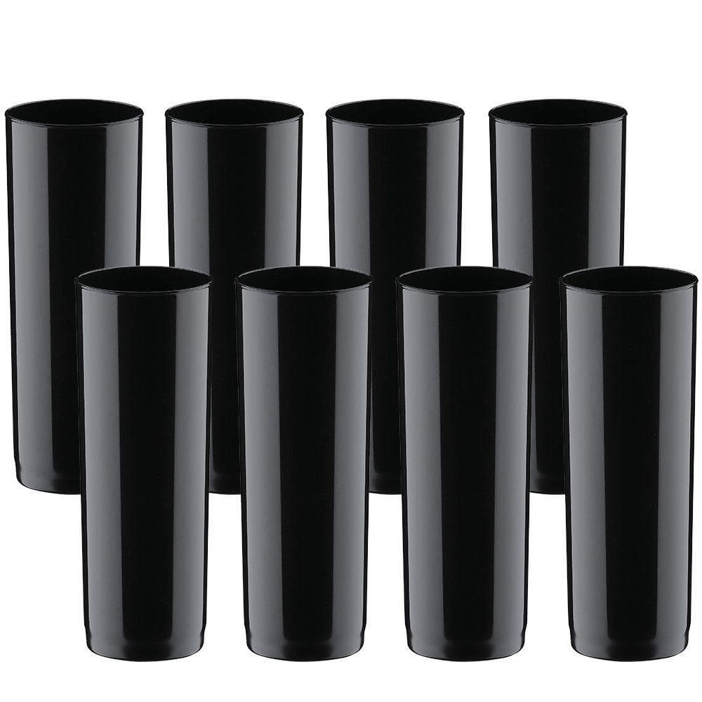 Kit De Copos 8 Copos Grandes Jogo Long Drink 330ml Boccati Cor:preto