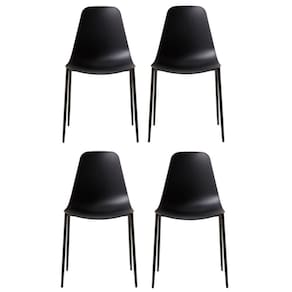 Kit 4 Cadeiras Miami Com Assento Em Polipropileno Fratini Preto