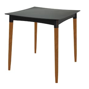 Mesa Tramontina Diana Preto Com Pernas De Madeira Eucalipto