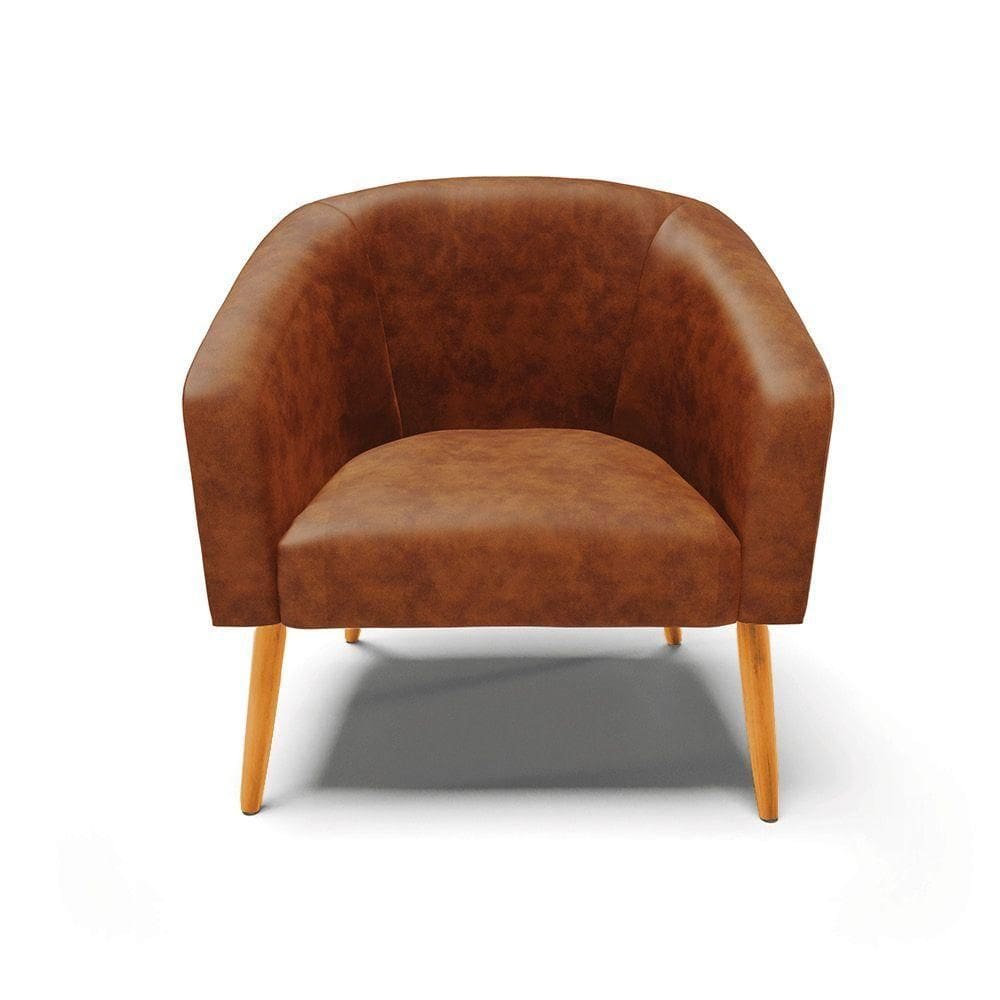 Cadeira Sala De Jantar Pé Palito Castanho Stella Sintético Pu D03 - D\`rossi Cor Nozes