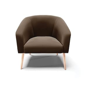 Cadeira Sala De Jantar Pé Palito Natural Stella Suede D03 - D\`rossi Cor Marrom