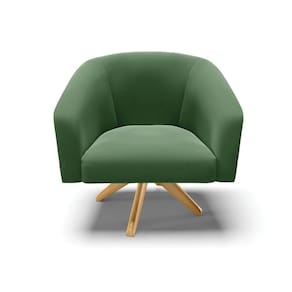 Cadeira Sala De Jantar Giratória Ma30 Stella Suede D03 - D\`rossi Cor Verde