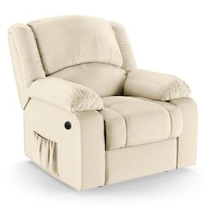 Poltrona Do Papai Reclinável Melim Elétrica Led Massagem Pu Fh1 Bege