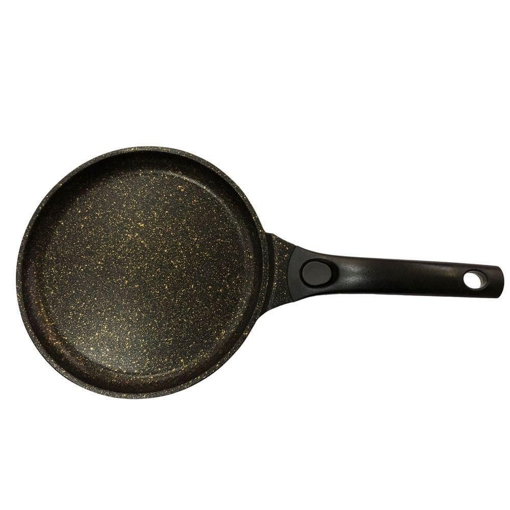 Frigideira Pó De Mármore Antiaderente C/ Cabo Removível 24cm Preto Cazaro