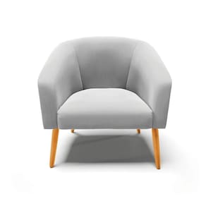 Cadeira Sala De Jantar Pé Palito Castanho Stella Suede Cor Cinza