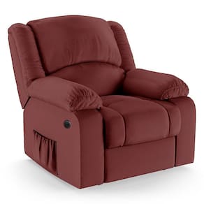 Poltrona Do Papai Reclinável Melim Elétrica Led Massagem Pu Fh1 Vermelho