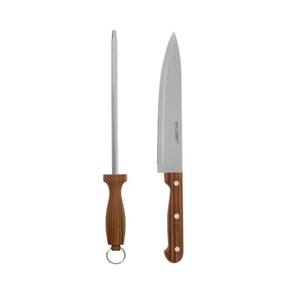 Conjunto Para Churrasco 2 Pçs Chaira E Faca 8" Hauskraft