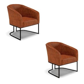Cadeira Sala De Jantar Industrial Preto Kit 2 Stella Sintético Pu D03 - D\`rossi Cor Nozes