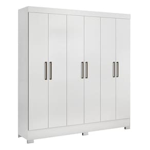 Guarda Roupa Casal Prático 6 Portas Branco - Demóbile Branco