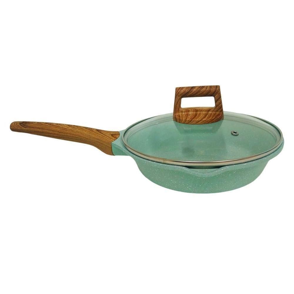 Frigideira Antiaderente Com Tampa Verde Cazaro 22 Cm