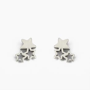 Brinco De Prata 925 Com Estrelas - Elegância E Delicadeza Para O Seu Dia