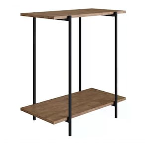 Mesa Lateral Para Sofa 27869 Linha Tube Vermont Preto Fosco