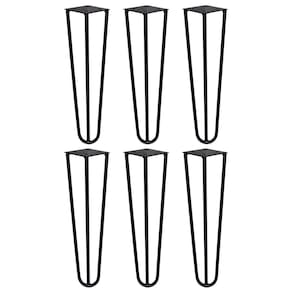 Kit 6 Pés De Metal 30 Cm Mesa De Canto Rack E Puffs Preto