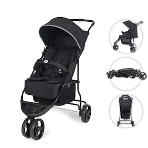 Carrinho de bebê 3 rodas Tutti Baby Horus preto e cinza com chassi de cor preto