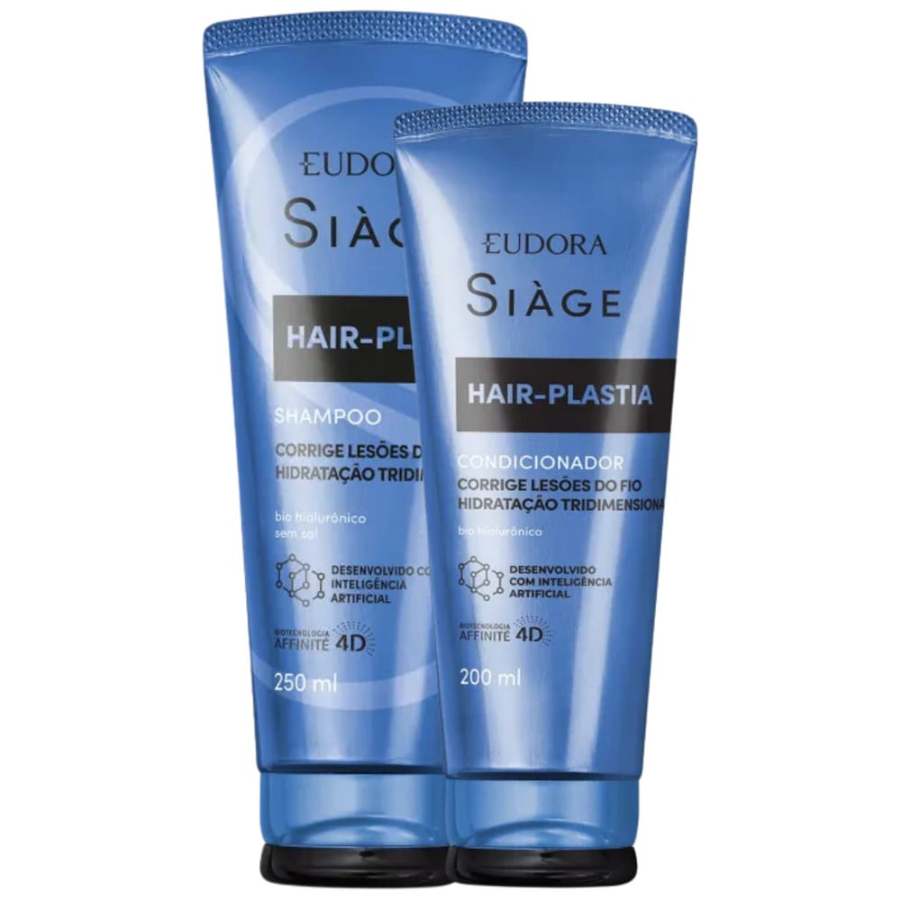 Kit Eudora Siàge Hair-Plastia Shampoo 250ml + Condicionador 200ml