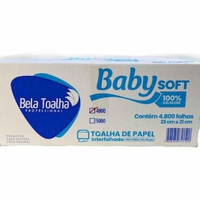 Papel Interfolha Branco 2d 23x21 100% Baby Com 4800 Folhas