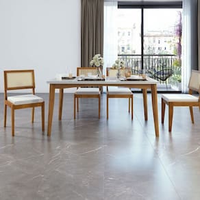 Conjunto Sala de Jantar Mesa Monalisa com 4 Cadeiras Rainha Mel/Off White