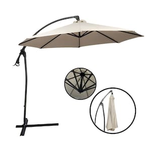 Ombrelone Lateral Suspenso 3 Metros Jardim com Base e Manivela Importway Iwoblb-300
