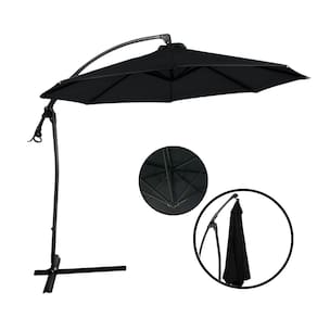 Ombrelone Lateral Suspenso 3 Metros Jardim com Base e Manivela Importway Iwoblb-300