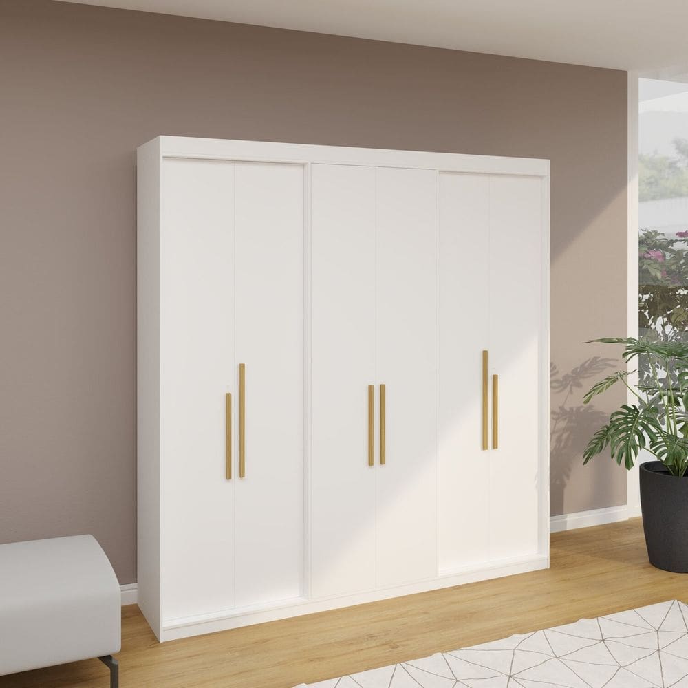 Guarda Roupa Casal 6 Portas Lugano Branco