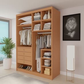 Closet Casal sem Portas 4 Gavetas Eloá Cinamomo