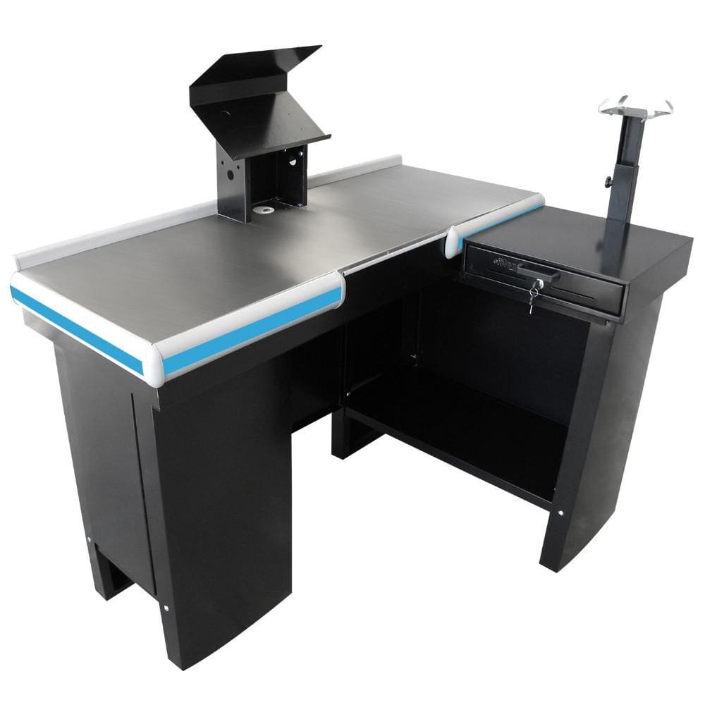 Checkout Leve Caixa Supermercado De 1,30M Mesa Reta Com Kit Automação Balcão de compras - Innal