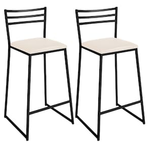 Conjunto de 2 Banquetas Alta Lisboa de Aço de Carbono
