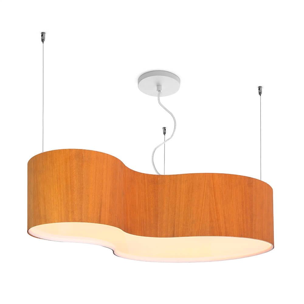Lustre Madeira Grande Forma Orgânica WOOD8050 - Jequitibá