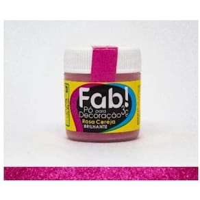 Pó Para Decoração Comestível (Bolos e Doces) Fab 3g Rosa Cereja