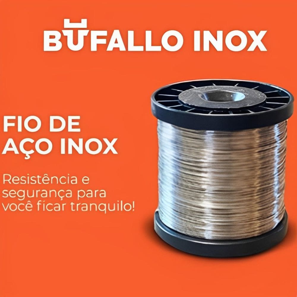 Rolo Fio Arame Aço Inox 0,70 mm Para Cerca Elétrica 200m Industrial e Comum