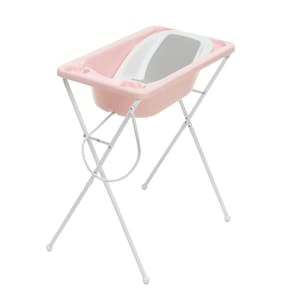 Banheira Acqua Trio Galzerano Dobrável Plástico Rosa Perola