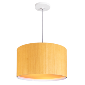 Lustre Pendente Madeira Natural Moderno Redondo 33cm - WOOD