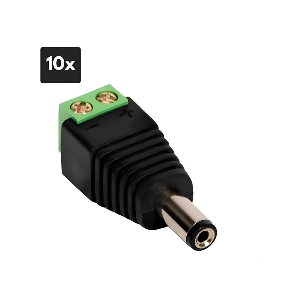 10x Conector P4 para Alimentação de Câmera de Segurança Plug Macho Sem solda