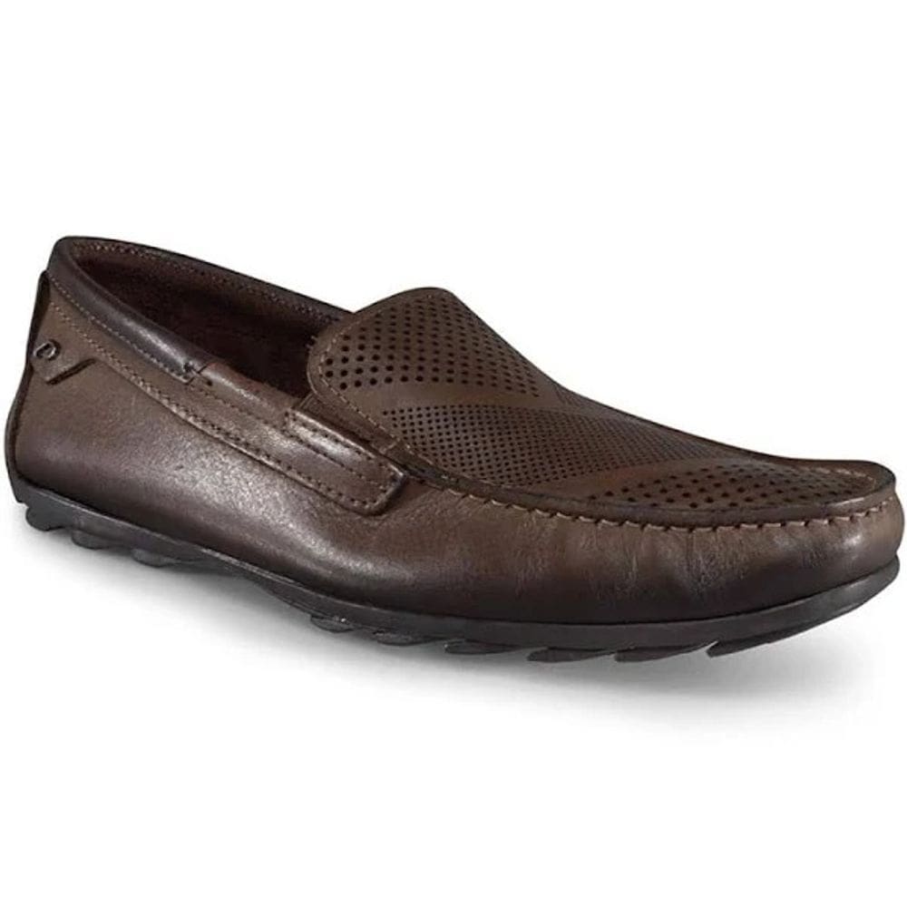Mocassim Pegada Masculino Marrom Sapatilha Com Furos Amortecimento