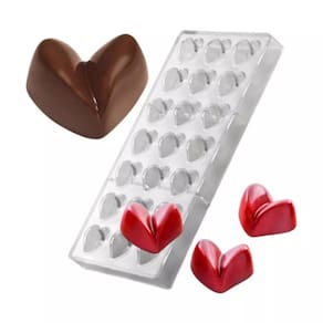Forma de Chocolate Policarbonato / Bombom Molde Coração 3d Reutilizável