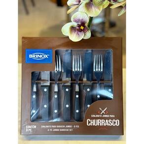 Conjunto De Talheres Jumbo P/ Churrasco 08 Pcs