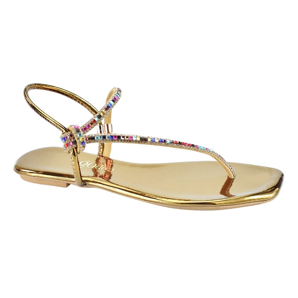 Sandália Rasteira Flat New Clarisse Godiva Bronze 338330