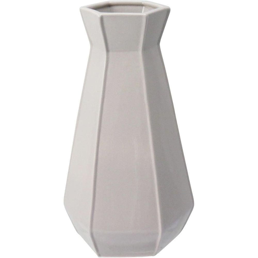 Villani Vaso 32X18X18Cm Cerâmica Cinza