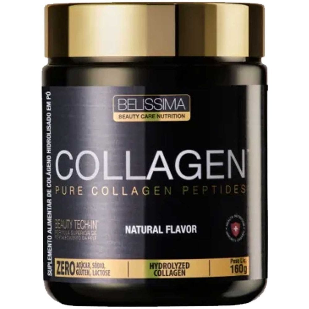 Colágeno Hidrolisado Peptídeos Puro 160g Sem Sabor Belissima